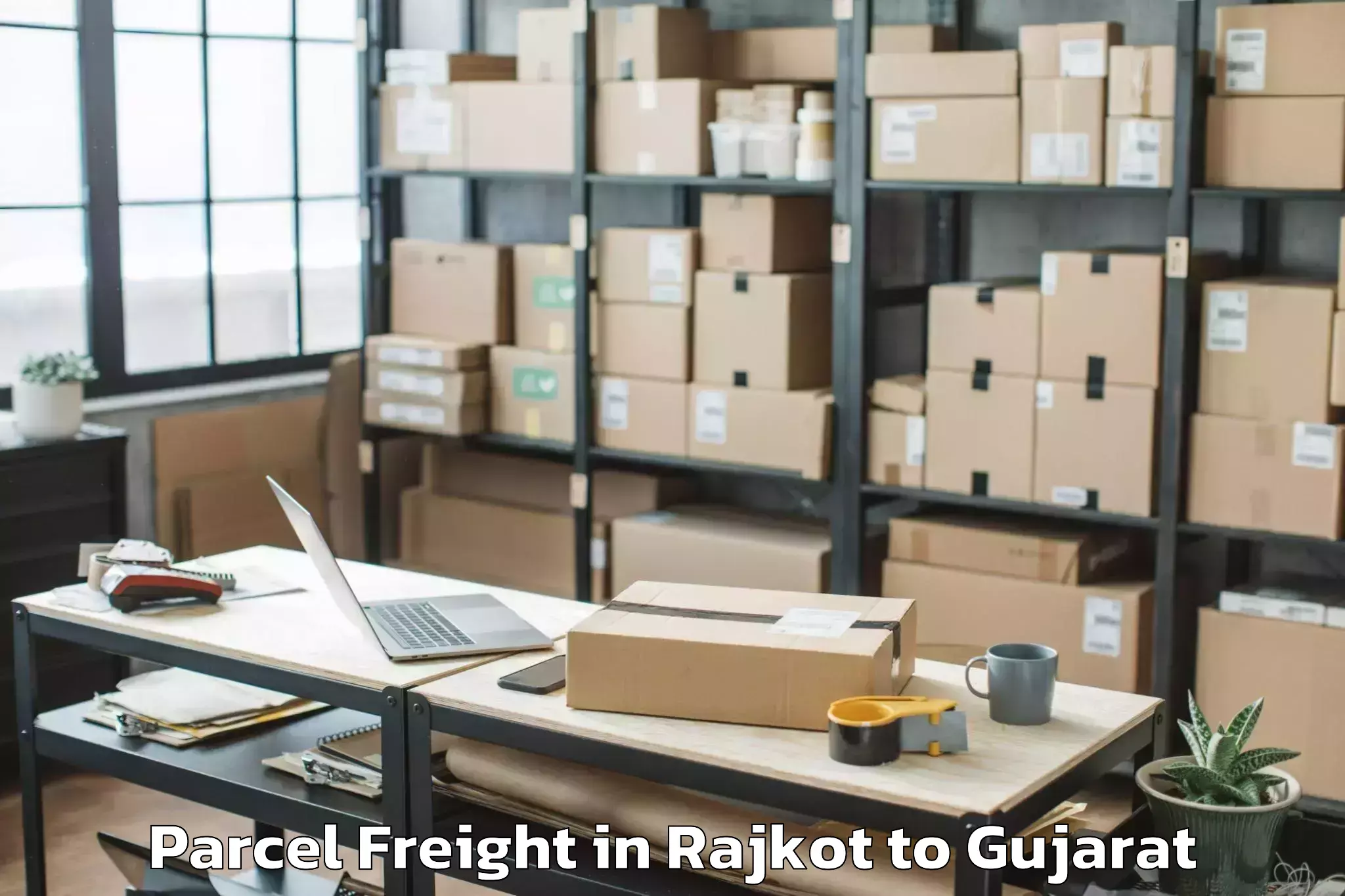 Get Rajkot to Gussar Parcel Freight